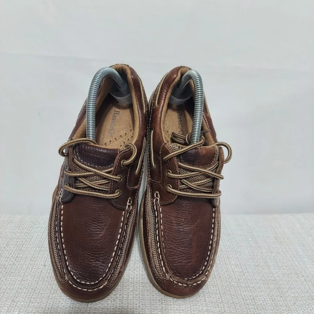 Bass & Co‎ Earl 2 Mens 7.5 M Brown Leather Boat Shoes Slip-on Loafers